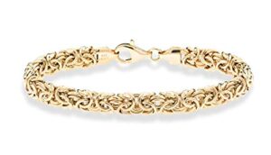 miabella italian 18k gold over sterling silver byzantine bracelet for women, handmade in italy (length 6.5 inches (x-small))