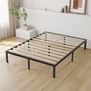 ZIYOO California King Bed Frame 16 Inch High 3" Wooden Slats Platform,3500lbs Heavy Duty Support,No Box Spring Needed Mattress Foundation, Quiet Noise Free, Easy Assembly