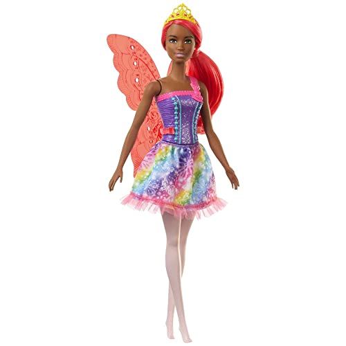 Barbie Dreamtopia Fairy Doll, 12-inch, with Pink Hair, Light Pink Legs & Wings, Gift for 3 to 7 Year Olds