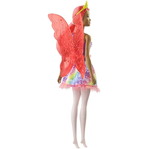 Barbie Dreamtopia Fairy Doll, 12-inch, with Pink Hair, Light Pink Legs & Wings, Gift for 3 to 7 Year Olds