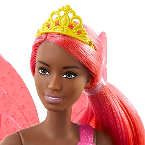 Barbie Dreamtopia Fairy Doll, 12-inch, with Pink Hair, Light Pink Legs & Wings, Gift for 3 to 7 Year Olds