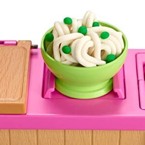 ​Barbie Noodle Bar Playset with Brunette Doll, Workstation and Accessories