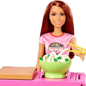 ​Barbie Noodle Bar Playset with Brunette Doll, Workstation and Accessories