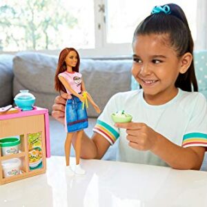 ​Barbie Noodle Bar Playset with Brunette Doll, Workstation and Accessories