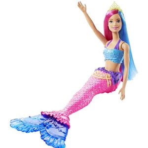 Barbie Dreamtopia Mermaid Doll with Pink & Blue Hair & Tail, Plus Tiara Accessory