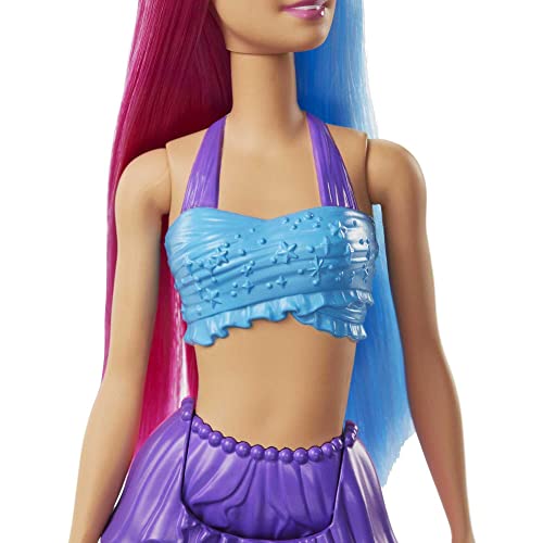 Barbie Dreamtopia Mermaid Doll with Pink & Blue Hair & Tail, Plus Tiara Accessory