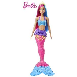 Barbie Dreamtopia Mermaid Doll with Pink & Blue Hair & Tail, Plus Tiara Accessory