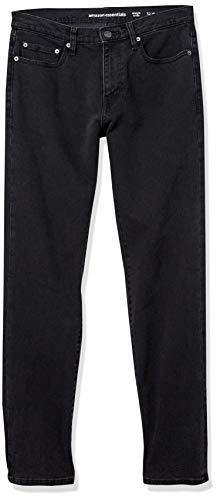 Amazon Essentials Men's Straight-Fit Stretch Jean, Black, 28W x 28L