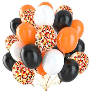 halloween balloons-black,orange and white balloons 60pcs 12 inch red,black and white confetti balloons for happy birthday thanksgiving day color themed party halloween party decorations