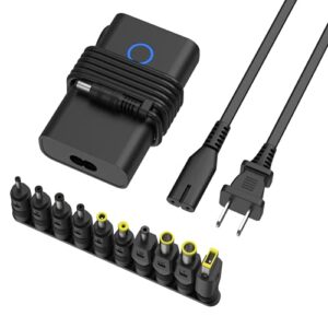 wishinkle laptop charger, 45w 19.5v 2.31a ac computer charger power cord with 10 optional connectors compatible with asus toshiba lenovo acer dell hp samsung thinkpad