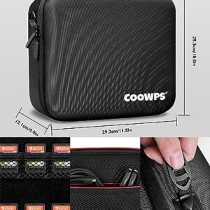 COOWPS Switch Carrying Case Compatible with Nintendo Switch and Switch OLED Model, with 21 Game Cards Storage Portable Full Protection Travel Case for Switch Console and Accessories, Black