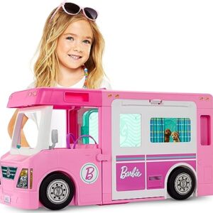 Barbie Camper Playset, 3-In-1 Dreamcamper with Pool and 50 Accessories, Transforms Into Truck, Boat and House (Amazon Exclusive)