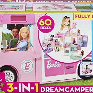 Barbie Camper Playset, 3-In-1 Dreamcamper with Pool and 50 Accessories, Transforms Into Truck, Boat and House (Amazon Exclusive)