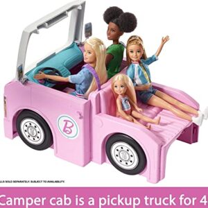 Barbie Camper Playset, 3-In-1 Dreamcamper with Pool and 50 Accessories, Transforms Into Truck, Boat and House (Amazon Exclusive)