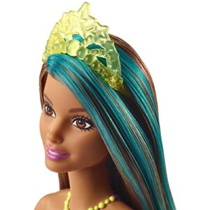 ​Barbie Dreamtopia Princess Doll, 12-Inch, Brunette with Blue Hairstreak Wearing Rainbow Skirt and Tiara, for 3 to 7 Year Olds​