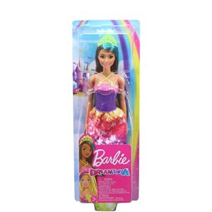 ​Barbie Dreamtopia Princess Doll, 12-Inch, Brunette with Blue Hairstreak Wearing Rainbow Skirt and Tiara, for 3 to 7 Year Olds​