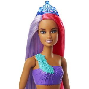 Barbie Dreamtopia Mermaid Doll, 12-inch, Pink and Purple Hair, with Tiara, Gift for 3 to 7 Year Olds