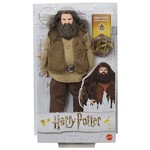 Mattel Harry Potter Rubeus Hagrid Collectible Doll, Approx. 12-inch Wearing Belted Shirt and Vest. with Dragon Accessory, Gift for 6 Year Olds and Up