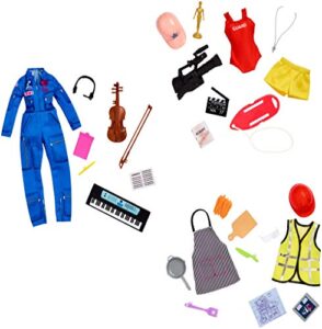 ​barbie surprise career pack featuring two mystery careers with fashions and accessories in each box for ages 3 and up
