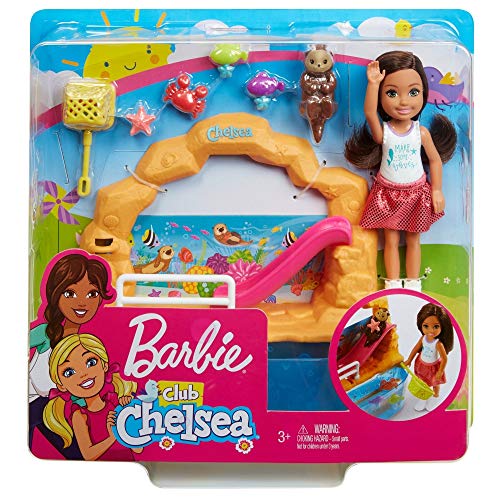 Barbie Club Chelsea Doll and Aquarium Playset, 6-inch Brunette, with Accessories