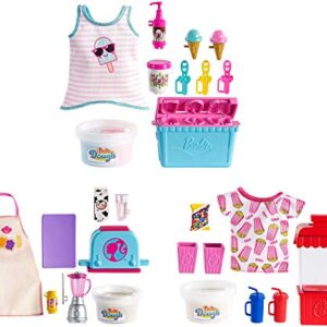 Barbie Cooking & Baking Accessory Pack with Ice Cream-Themed Pieces, Including Tank Top for Doll, Cooler Mold & Container of Molded Dough, Ages 4 Years Old & Up, Multi