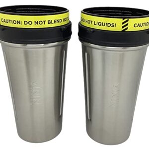 Genuine Ninja 24oz Stainless Steel Double-Wall Thermo Insulated Cup for Auto-IQ Blender, 2-Pack, Cup Only No Lid