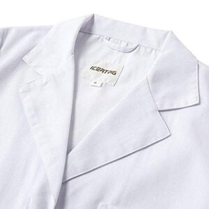 Lab Coat, NRUTUP White Lab Coat for Laboratory Work, Halloween Costumes for Scientist Doctor (White, M)