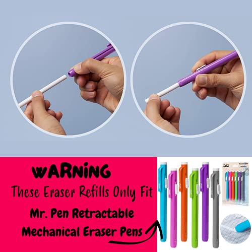 Mr. Pen- Eraser Refill, Erasers, Pack of 12, Eraser pen refills, Eraser Pen, Pencil Erasers, Erasers for Kids, Click Eraser Refill, Erasers for School, Eraser Pencil, Art Eraser, Mechanical Eraser
