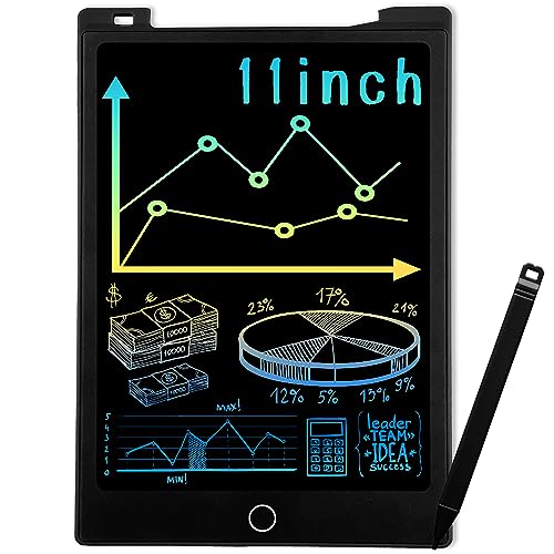 JONZOO LCD Writing Tablet 11 inch, Erasable Writing Drawing Board Doodle Pads with Magnets, Electronic Drawing Tablet Writing Board for Kids Adults at Home School Office (Black)