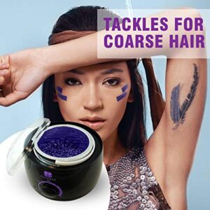 BLITZWAX Waxing Kit Hair Removal Wax Warmer Kit with Sensitive Skin Formula 14oz Lavender Hard Wax Beans for Facial Eyebrow Armpit Bikini Brazilian, Removes All Hair Types