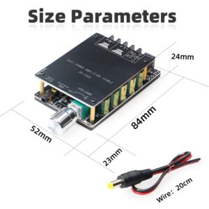 200W Bluetooth Amplifier Board TPA3116,DAMGOO 100W+100W Audio Amp Board with LC Filter Technique,Dual Channel DC8-24V,Password Free Connect to Phone Quietly