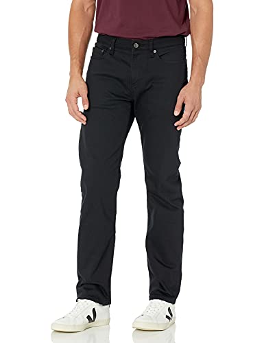 Amazon Essentials Men's Straight-Fit Stretch Jean, Black, 34W x 28L