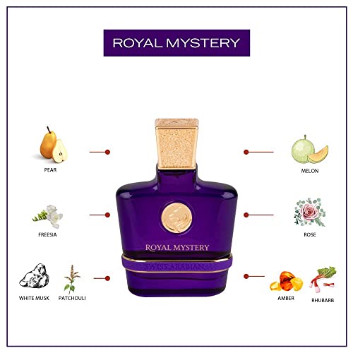 Swiss Arabian Royal Mystery - Luxury Products From Dubai - Long Lasting And Addictive Personal EDP Spray Fragrance - A Seductive, Signature Aroma - The Luxurious Scent Of Arabia - 3.4 Oz