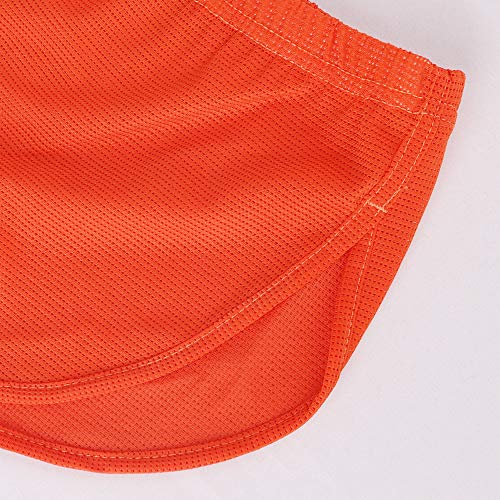 Muscle Alive Mens Extreme Mesh Shorts with Large Split Sides Color Orange Size M