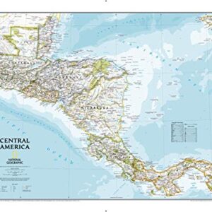 National Geographic: Central America Classic Wall Map - 29 x 22.5 inches - Art Quality Print