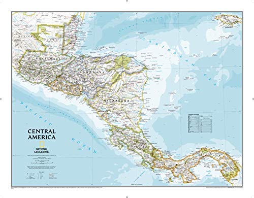 National Geographic: Central America Classic Wall Map - 29 x 22.5 inches - Art Quality Print