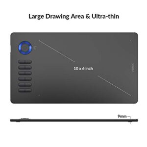 Digital Drawing Tablet VEIKK A15Pro Graphics Pen Tablet 10 x 6 Inch Graphics Tablet with 12 Shortcut Keys and 1 Quick Dial,Supports Tilt Function,for MAC/Win/ Linux / Android OS (Blue)