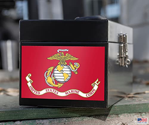 United States Marine Corps Flag Vinyl Vehicle Decals- Large 4" x 6.5" Flag Vinyl Sticker Bumper Stickers - USMC Flag Sticker for Trucks - Window Stickers for Trucks