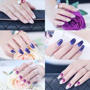 14 Sheets Nail Stickers Glitter Gradient Color Shine Full Wraps Polish Stickers Decal Strips Self-Ashesive Nail Art Sets for Women Girls