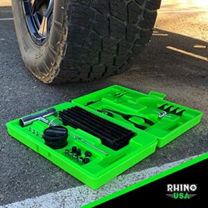 Rhino USA Tire Plug Repair Kit (86-Piece) Fix Punctures & Plug Flats with Ease - Heavy Duty Flat Tire Puncture Repair Kit for Car, Motorcycle, ATV, UTV, RV, Trailer, Tractor, Jeep, Etc