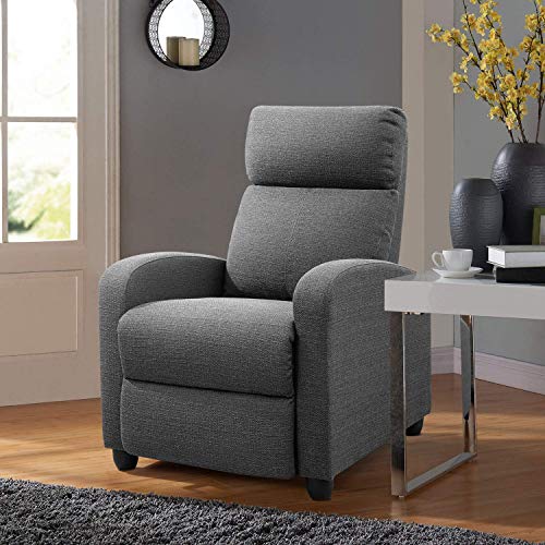 Rankok Recliner Chair for Adults Thickened Sponge Cushion Recliner with Adjustable Backrest and Footrest Single Reclining Sofa Chair for Living Room and Bedroom