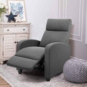 Rankok Recliner Chair for Adults Thickened Sponge Cushion Recliner with Adjustable Backrest and Footrest Single Reclining Sofa Chair for Living Room and Bedroom