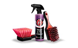 adam's polishes wheel & tire cleaner combo - professional all in one tire & wheel cleaner w/wheel brush & tire brush | car wash wheel cleaning kit for car detailing | safe on most rim finishes