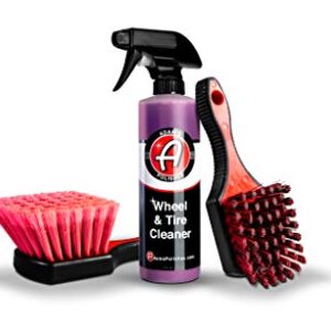 Adam's Polishes Wheel & Tire Cleaner Combo - Professional All in One Tire & Wheel Cleaner W/Wheel Brush & Tire Brush | Car Wash Wheel Cleaning Kit for Car Detailing | Safe On Most Rim Finishes