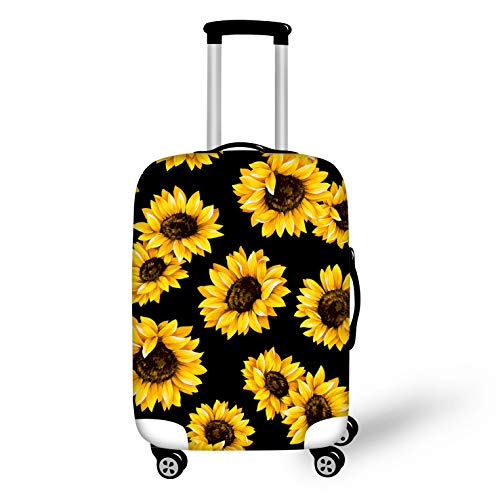 BIGCARJOB Travel Dust-proof Suitcase Cover Sunflower Print Clear Luggage Cover Protector Tsa Approved for 26-28inch