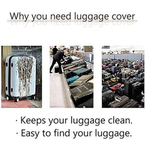 BIGCARJOB Travel Dust-proof Suitcase Cover Sunflower Print Clear Luggage Cover Protector Tsa Approved for 26-28inch