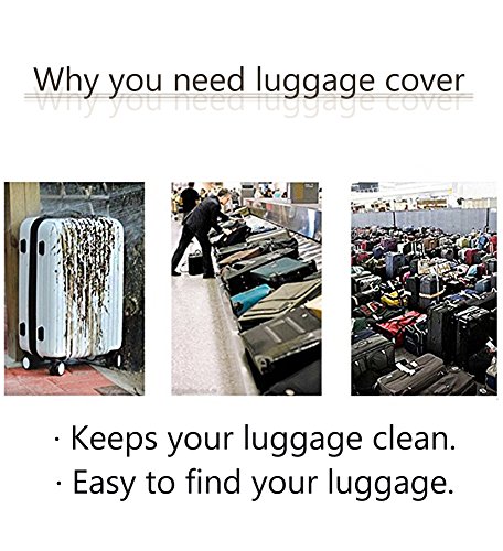 BIGCARJOB Travel Dust-proof Suitcase Cover Sunflower Print Clear Luggage Cover Protector Tsa Approved for 26-28inch