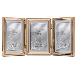 lawrence frames 11746t classic bead picture frame, 4x6 triple, gold