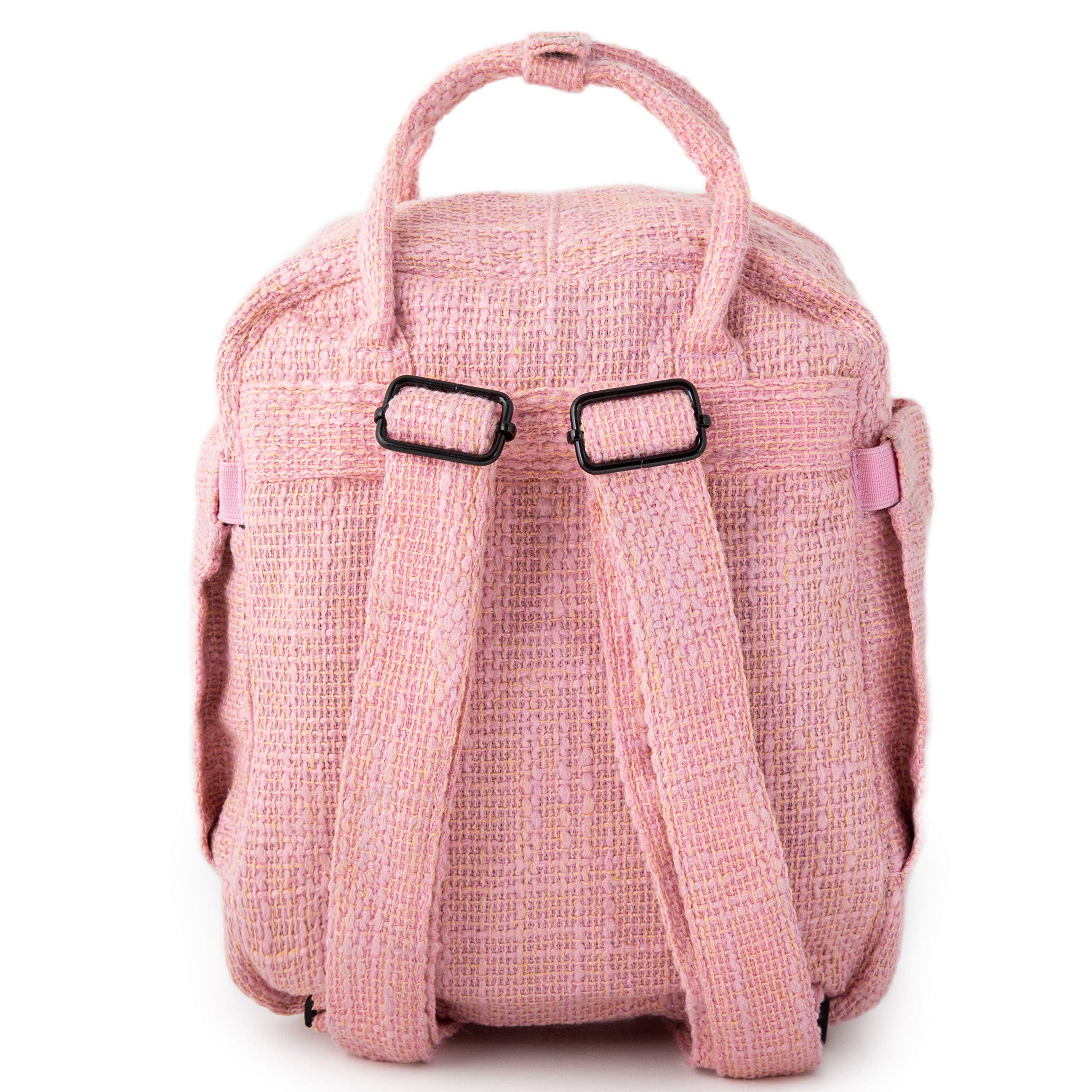 DIME BAGS Hot Box Mini Backpack | Multi Pocket Small Backpack made of Premium Hemp and Recycled Materials | Travel Bag (Pink)