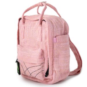 DIME BAGS Hot Box Mini Backpack | Multi Pocket Small Backpack made of Premium Hemp and Recycled Materials | Travel Bag (Pink)